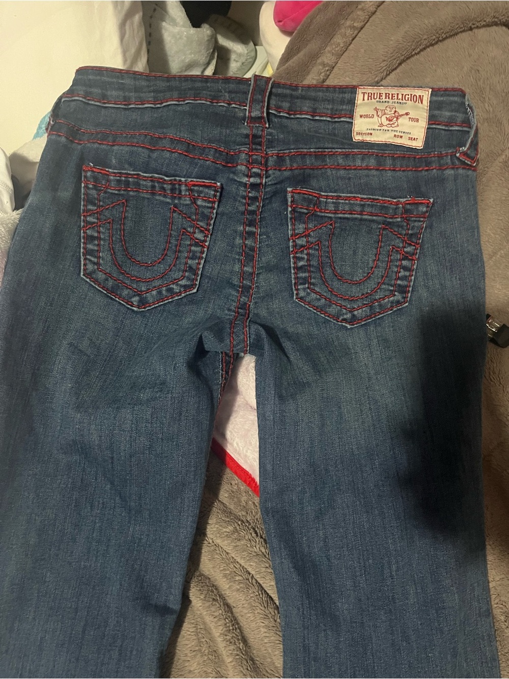 True Religion Bootcut Jeans with Red Contrast Stitching - Picture 3 of 3